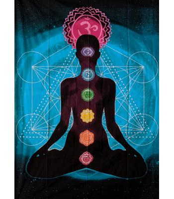 Turquoise Chakra Yoga Tapestry (twin-sized)