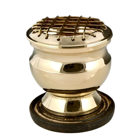 Brass charcoal burner with screen