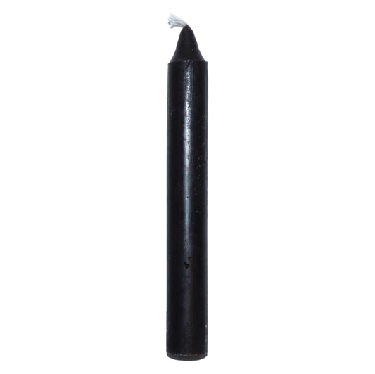 One black 6" taper candle
