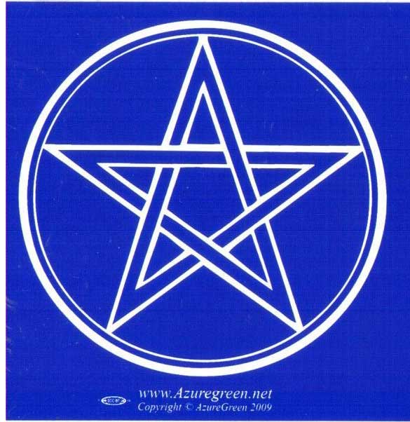 Blue pentagram bumper sticker