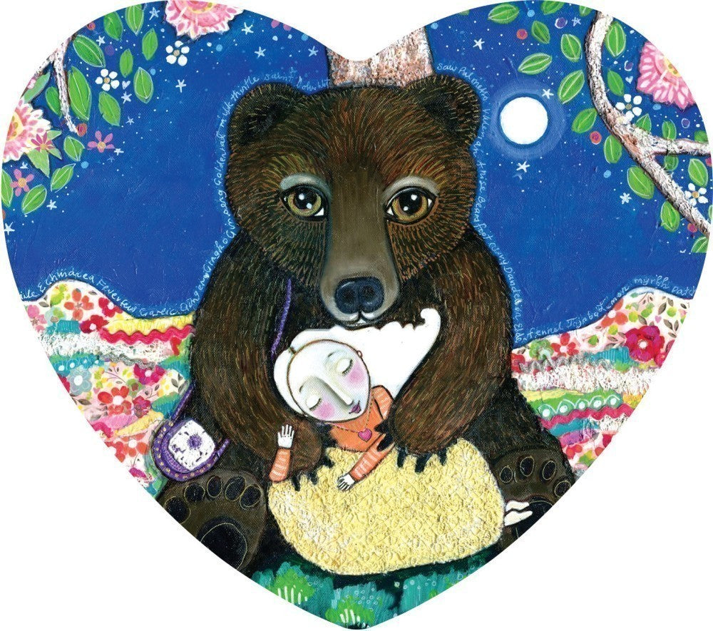 card sample; girl with bear