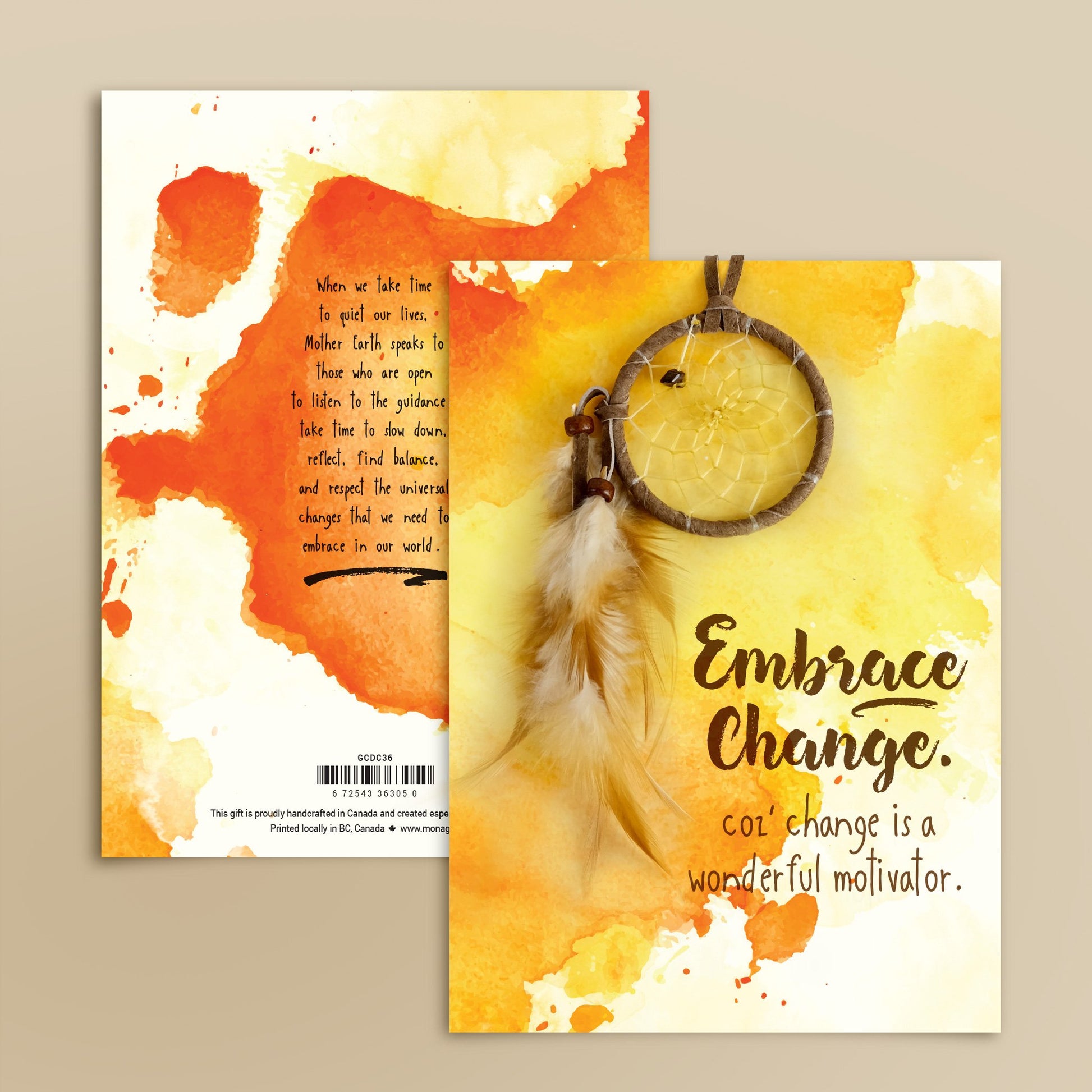 embrace change dreamcatcher greeting card