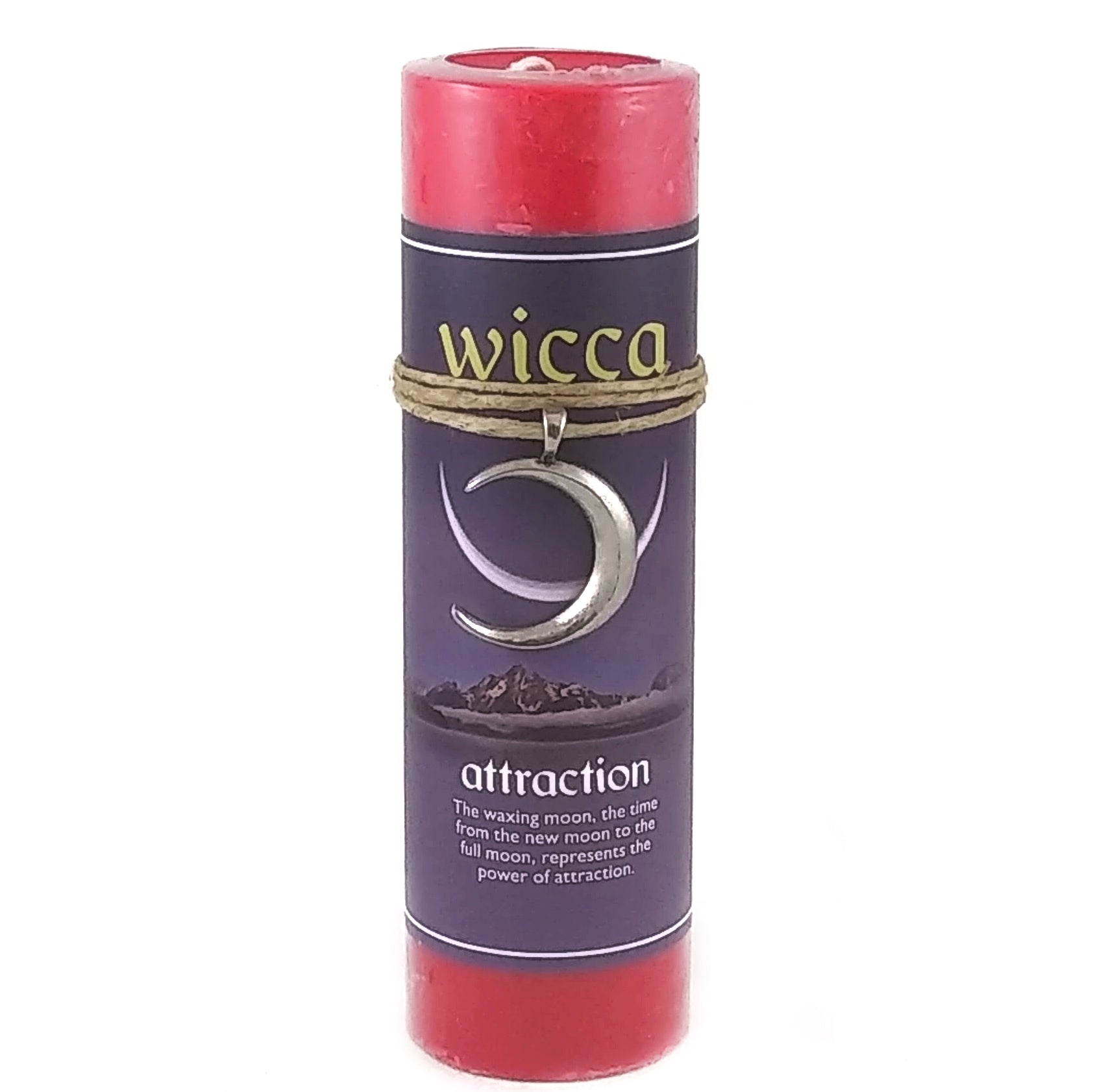 Wicca Scented Candle - Attraction with Pewter Pendant
