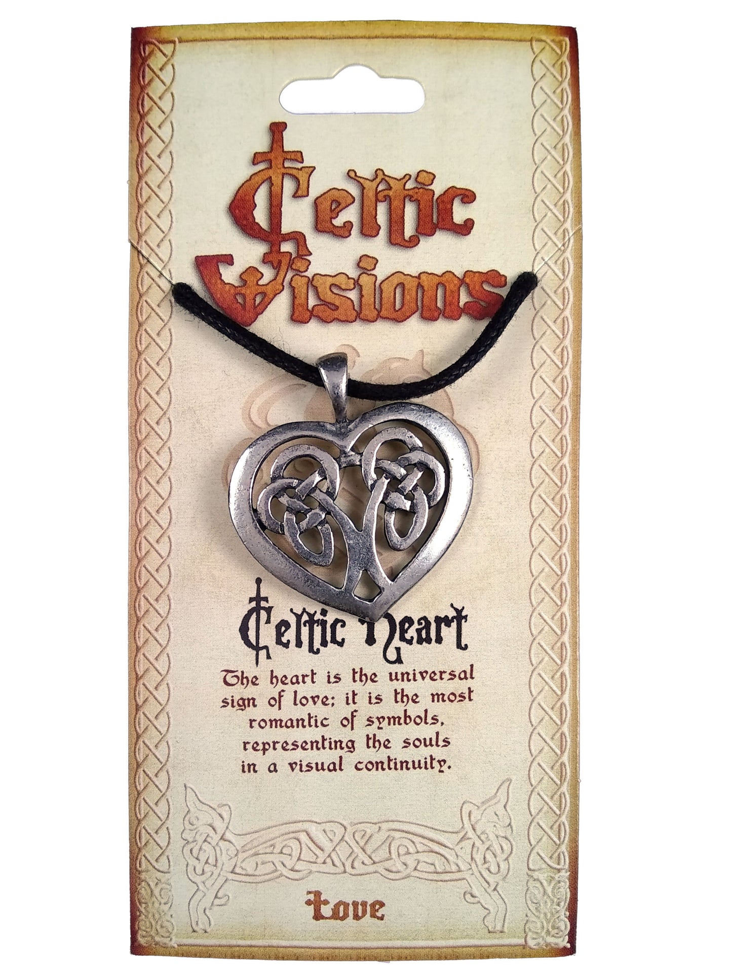 celtic heart pewter necklace