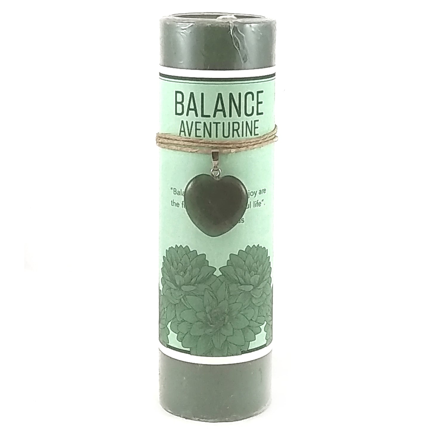 Crystal Heart Candle - Balance with Aventurine Pendant