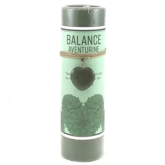 Crystal Heart Candle - Balance with Aventurine Pendant