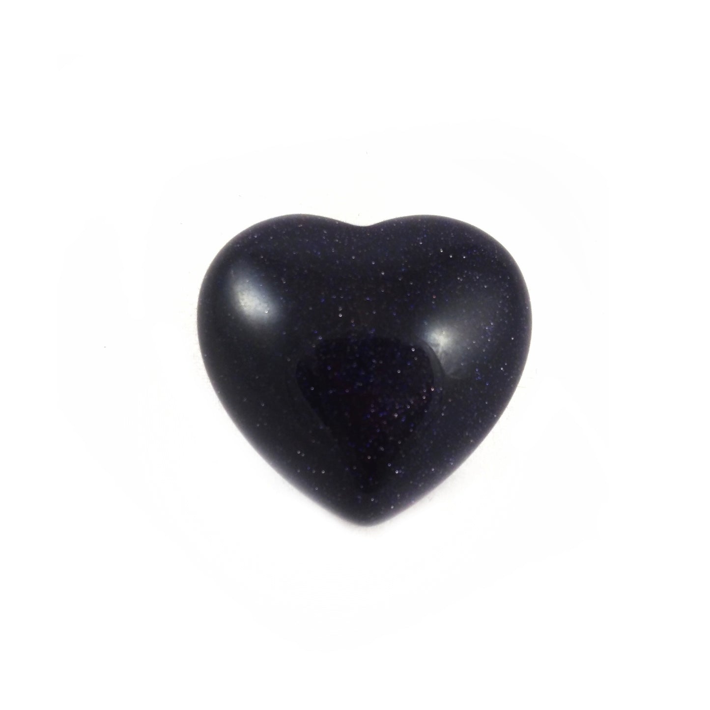 blue goldstone heart 1.25"