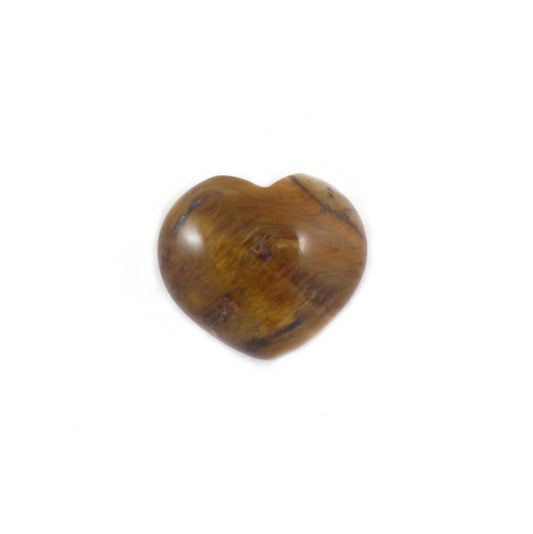 Heart-shaped tiger eye piece (1.25")