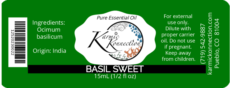 Basil oil label