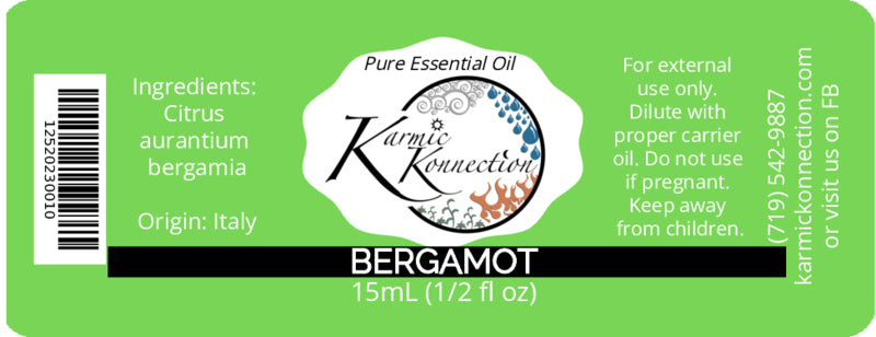 100% pure essential oil bergamot 1/2 oz