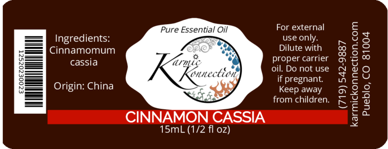 cinnamon cassia oil label