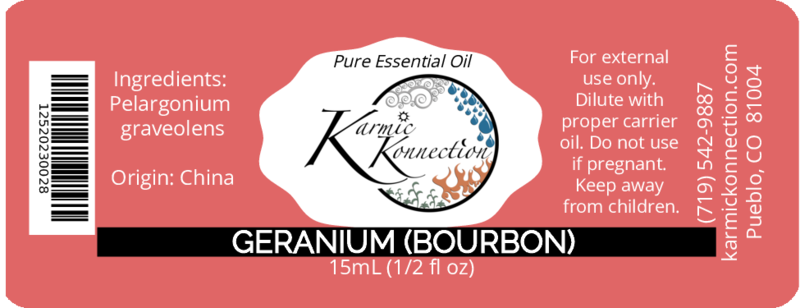 geranium bourbon oil label