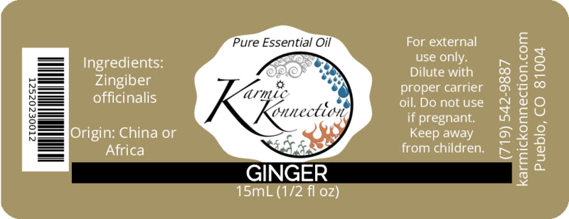 100% pure essential oil ginger 1/2 oz