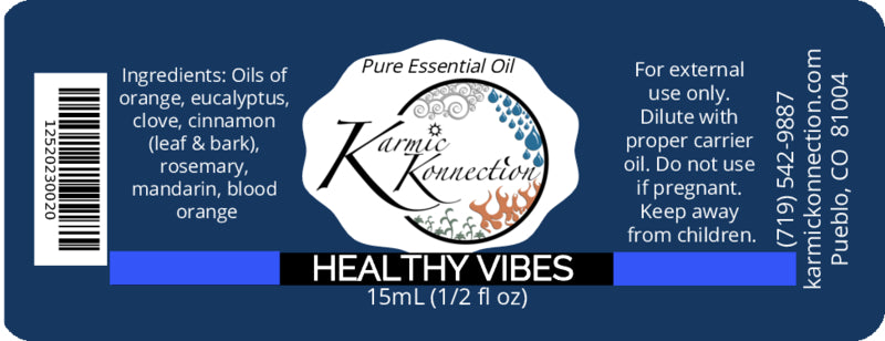 100% pure essential oil blend - healthy vibes - antibacterial anti viral 1/2 oz