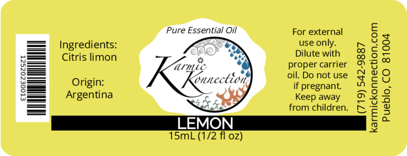 100% pure essential oil lemon 1/2 oz