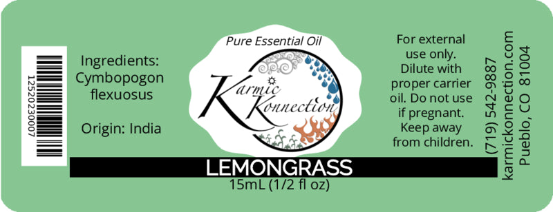 100% pure essential oil lemongrass 1/2 oz