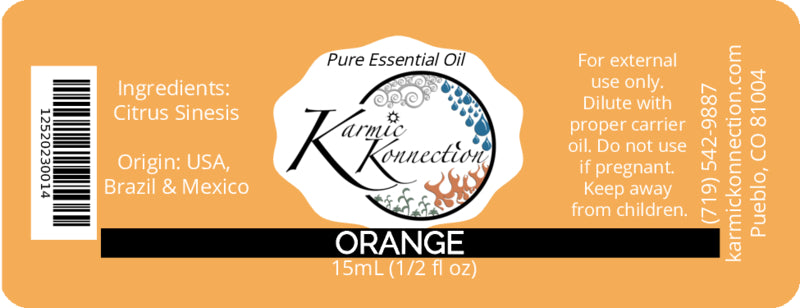 100% pure essential oil orange 1/2 oz