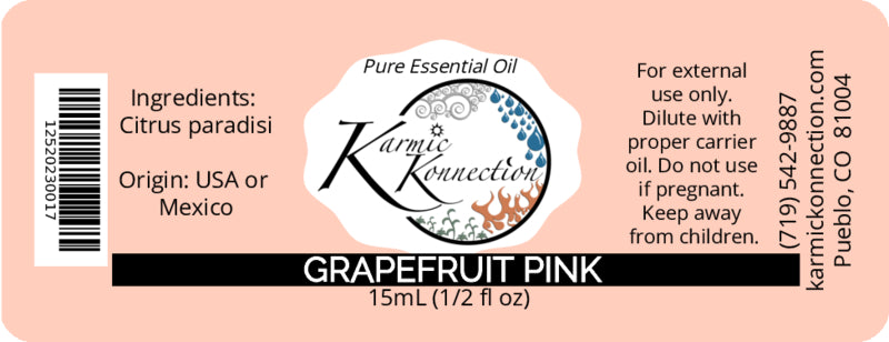 100% pure essential oil pink grapefruit 1/2 oz