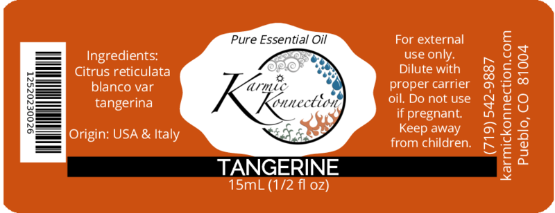 tangerine (citrus reticulata blanco var tangerina)oil label