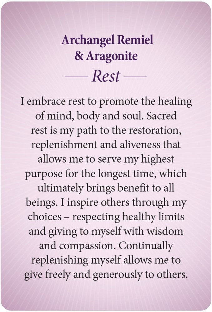 Archangel Remiel & Aragonite; Rest card