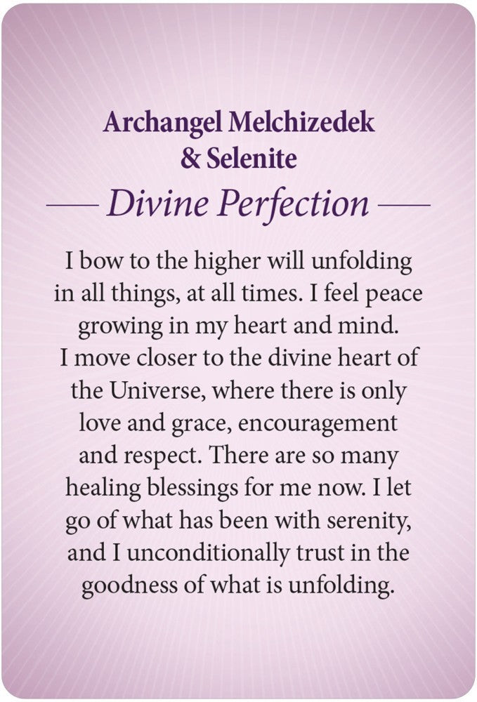 Archangel Melchizedek & Selenite; Divine Perfection card