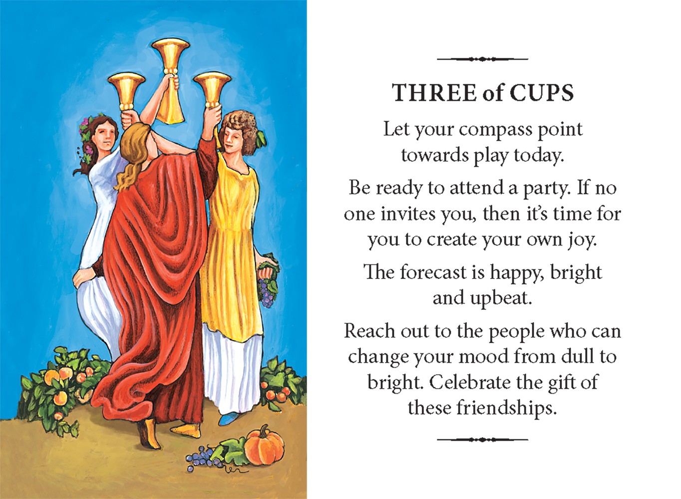 three of cups card