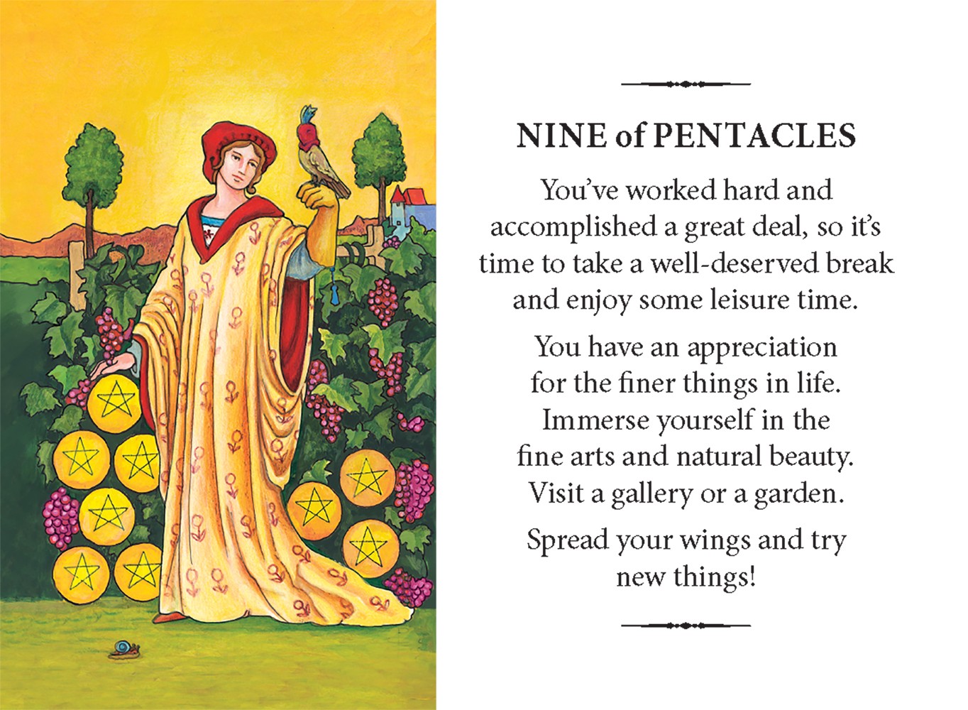 nine of pentacles card