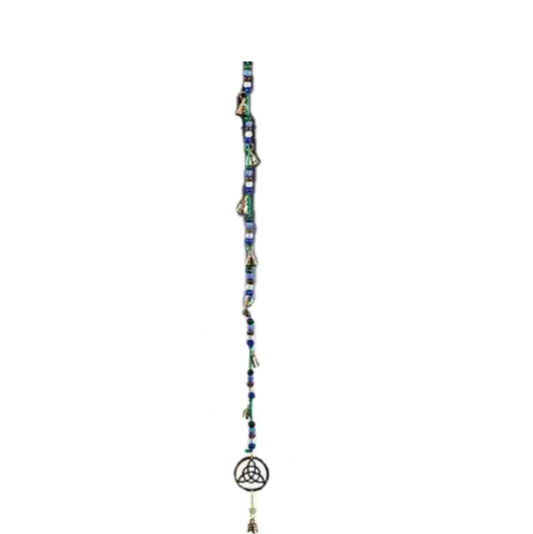 Triquetra with Brass Bells & Beads on Cord