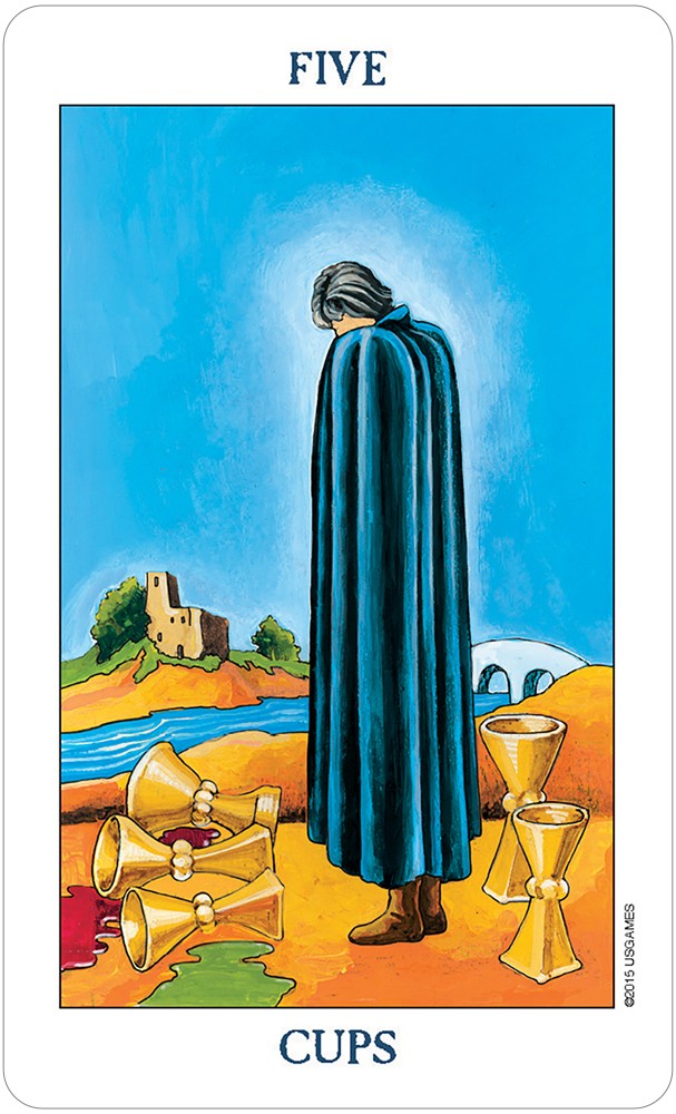 Five of cups card
