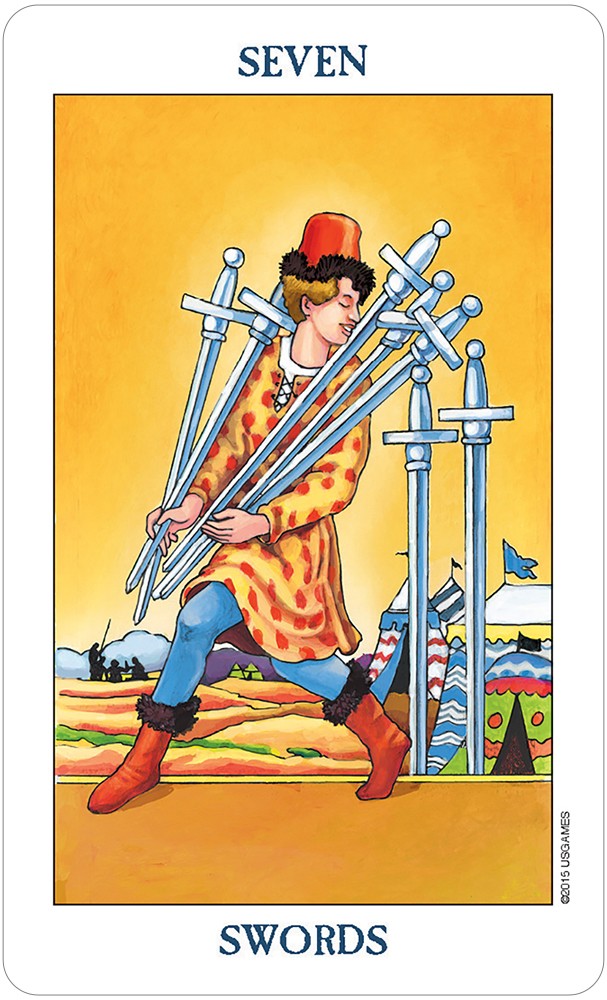 Seven of swords card