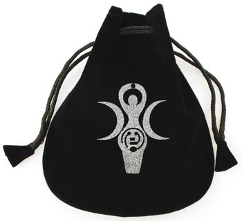 Goddess Triple Moon velveteen drawstring bag