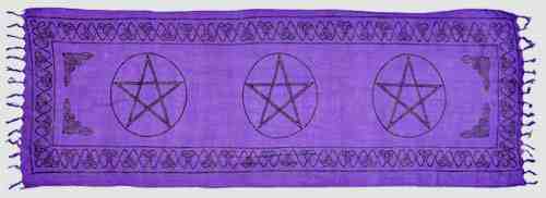 3 pentacle altar cloth purple 22x68"