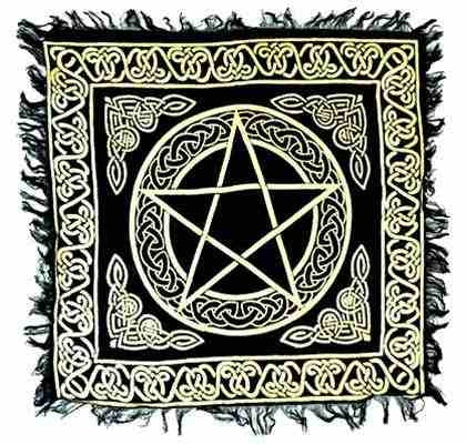 gold pentacle altar cloth 18" x 18"