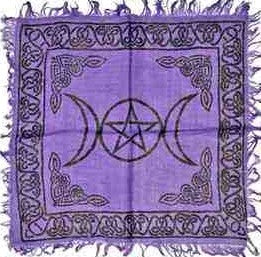 Altar Cloth (18 x 18") - Triple Moon Pentacle Altar Cloth Assorted Colors