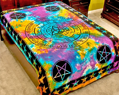 triquetra pentacle tapestry 72" x 108"