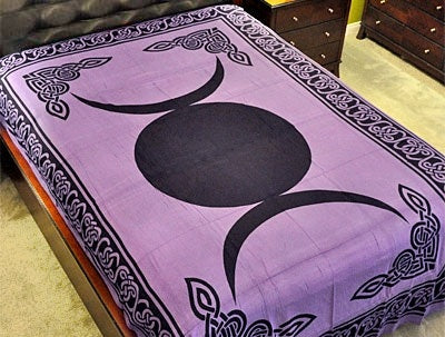 triple moon tapestry purple 72" x 108"