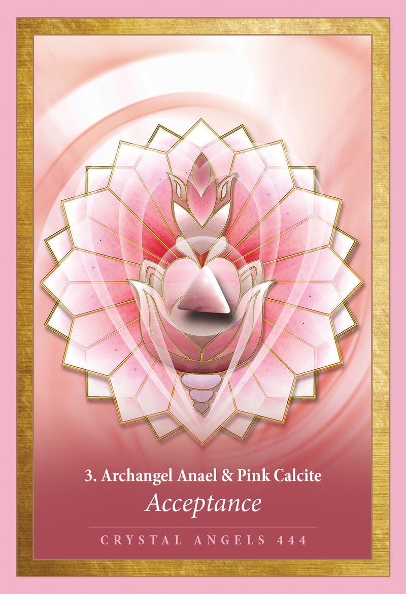 number 3 archangel anael & pink calcite; acceptance card
