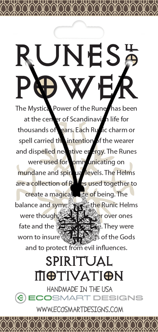 Runes of Power - Spiritual Motivation charm on necklace
