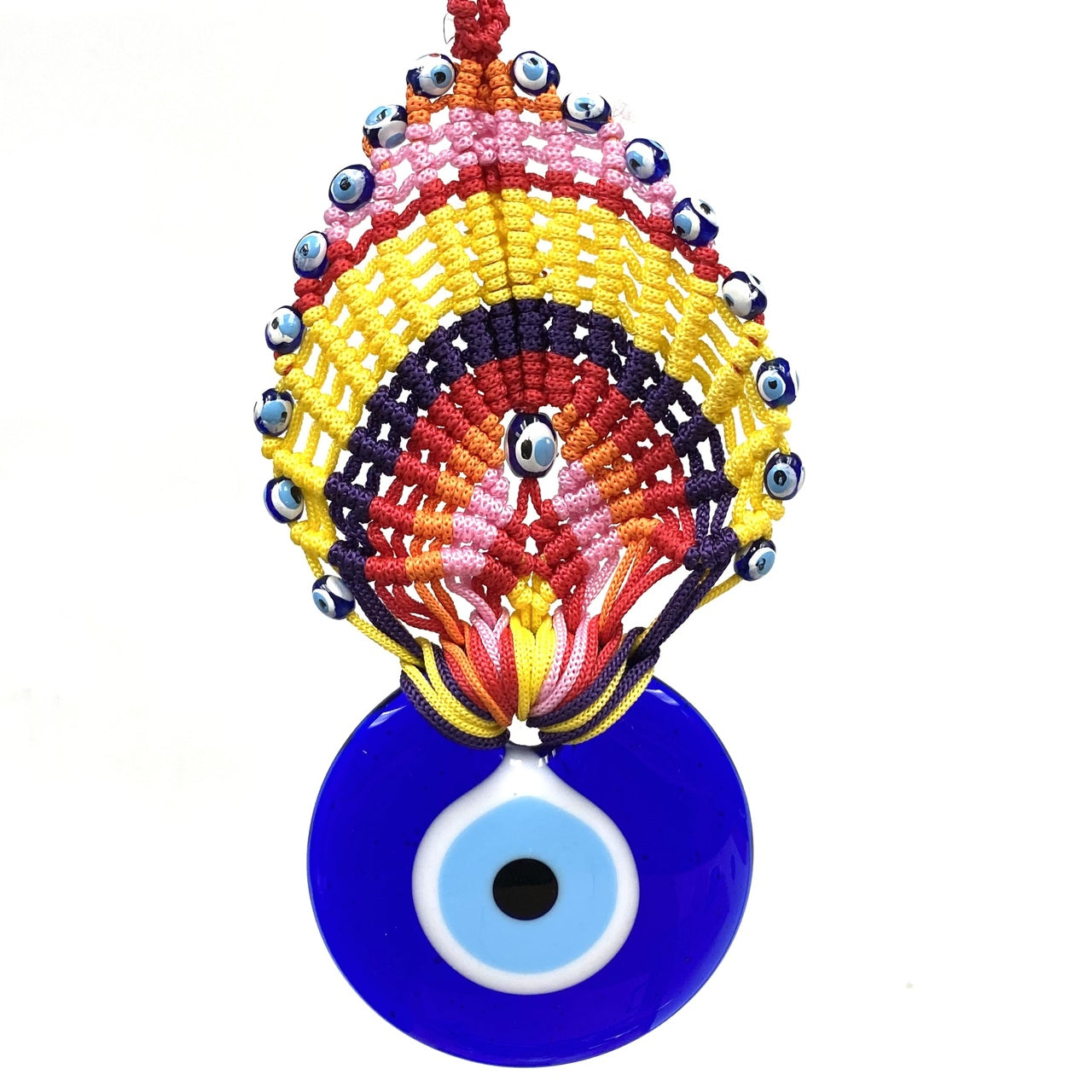Evil Eye Decor - Macrame Peacock Tall (3.5 x 7.5")