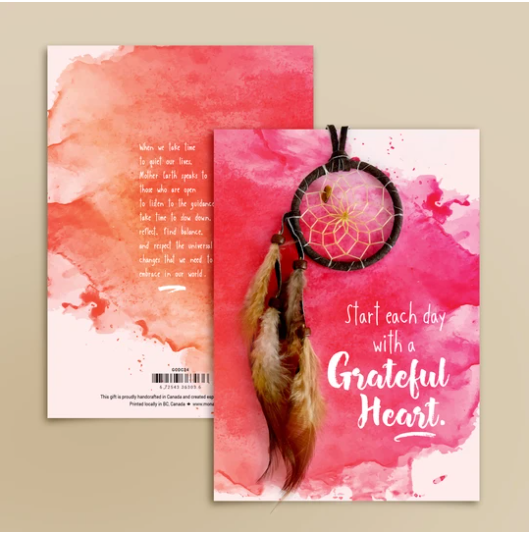 start each day with a grateful heart dreamcatcher greeting card