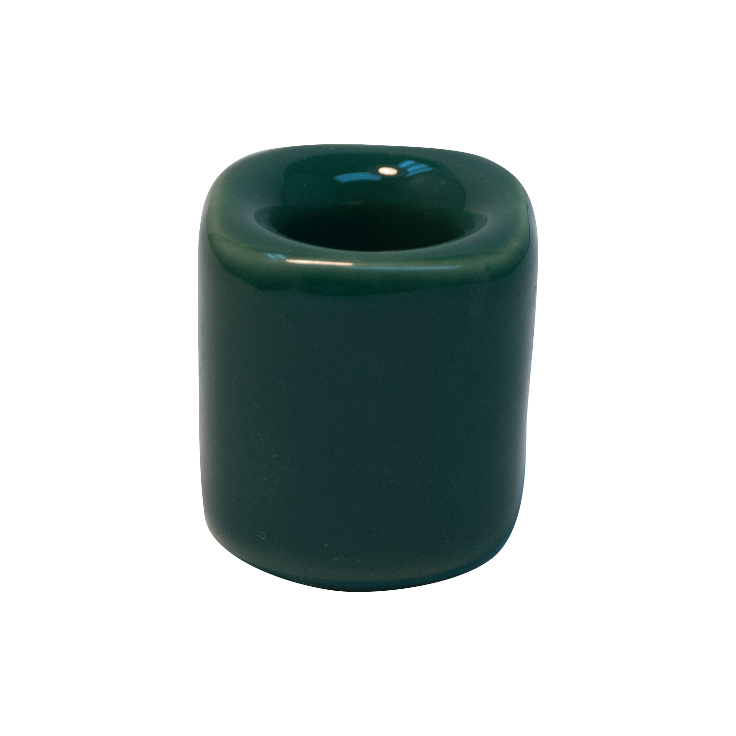 green ceramic candle holder