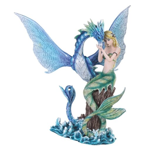 Green & Blue Mermaid with Serpent