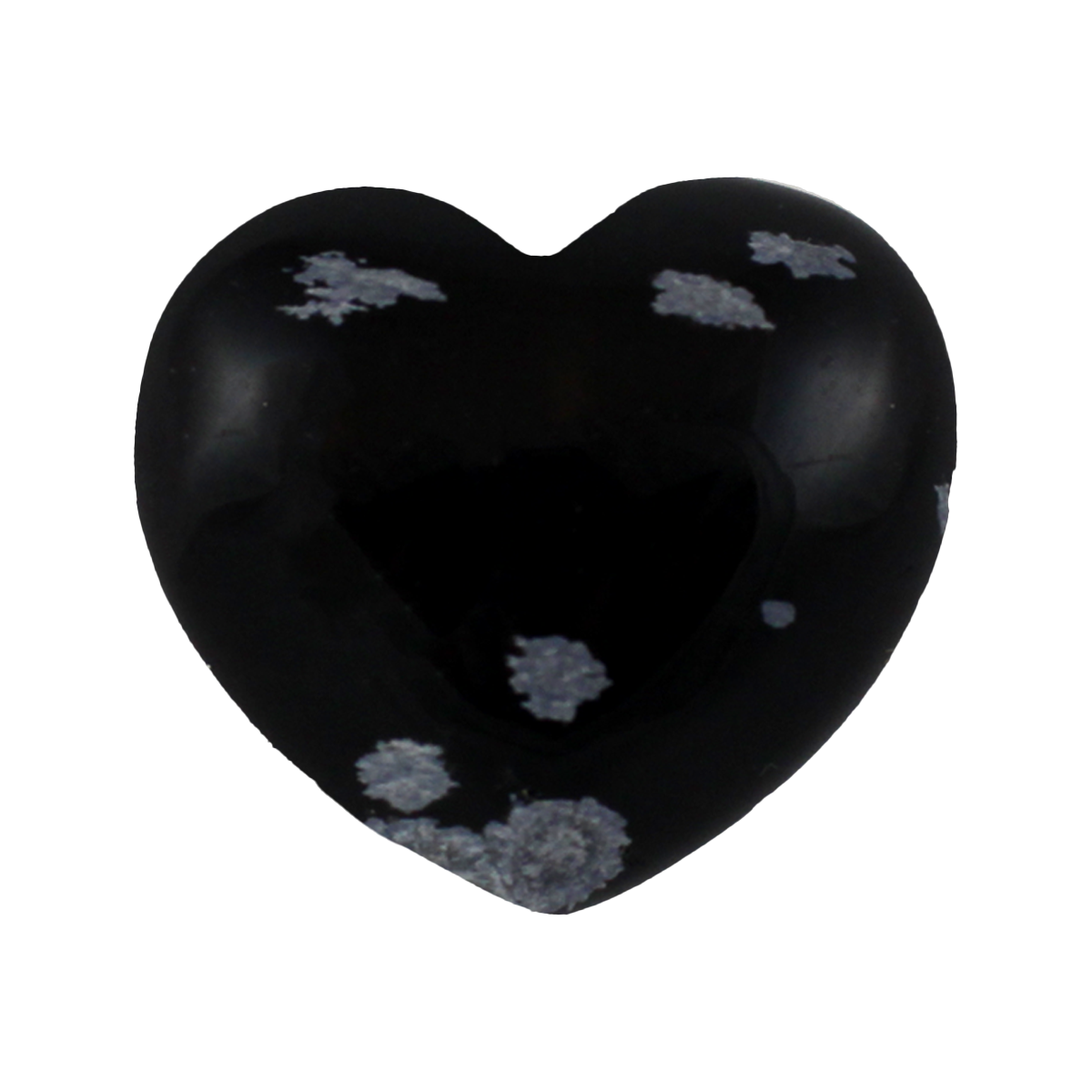 Large heart-shaped Snowflake Obsidian