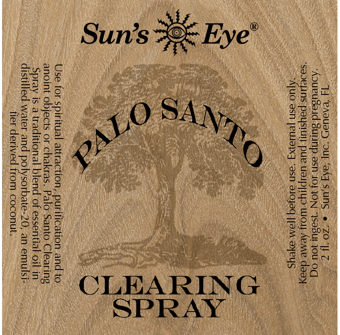 Palo Santo Clearing Spray label