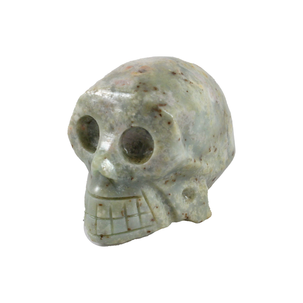 Gray-green soapstone skull