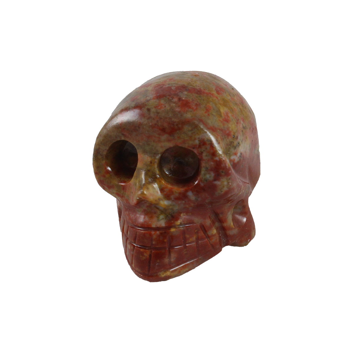 Red marbled soapstone skull