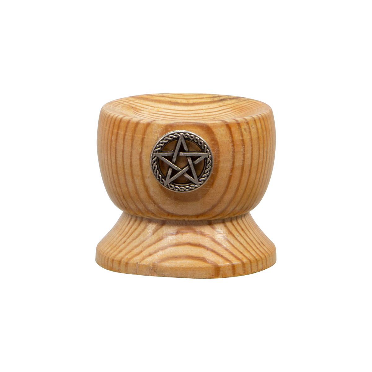 Wooden sphere holder with pentacle