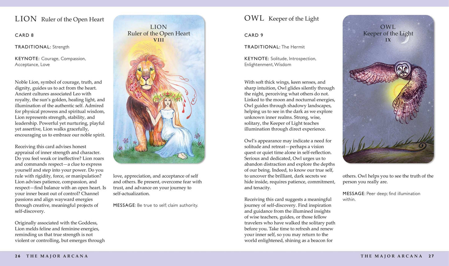 lion and owl cards