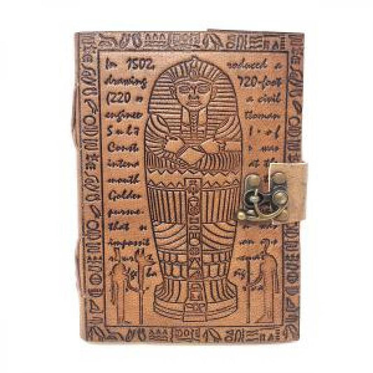 Journal, Leather w/ Latch - Egyptian Embossed Journal