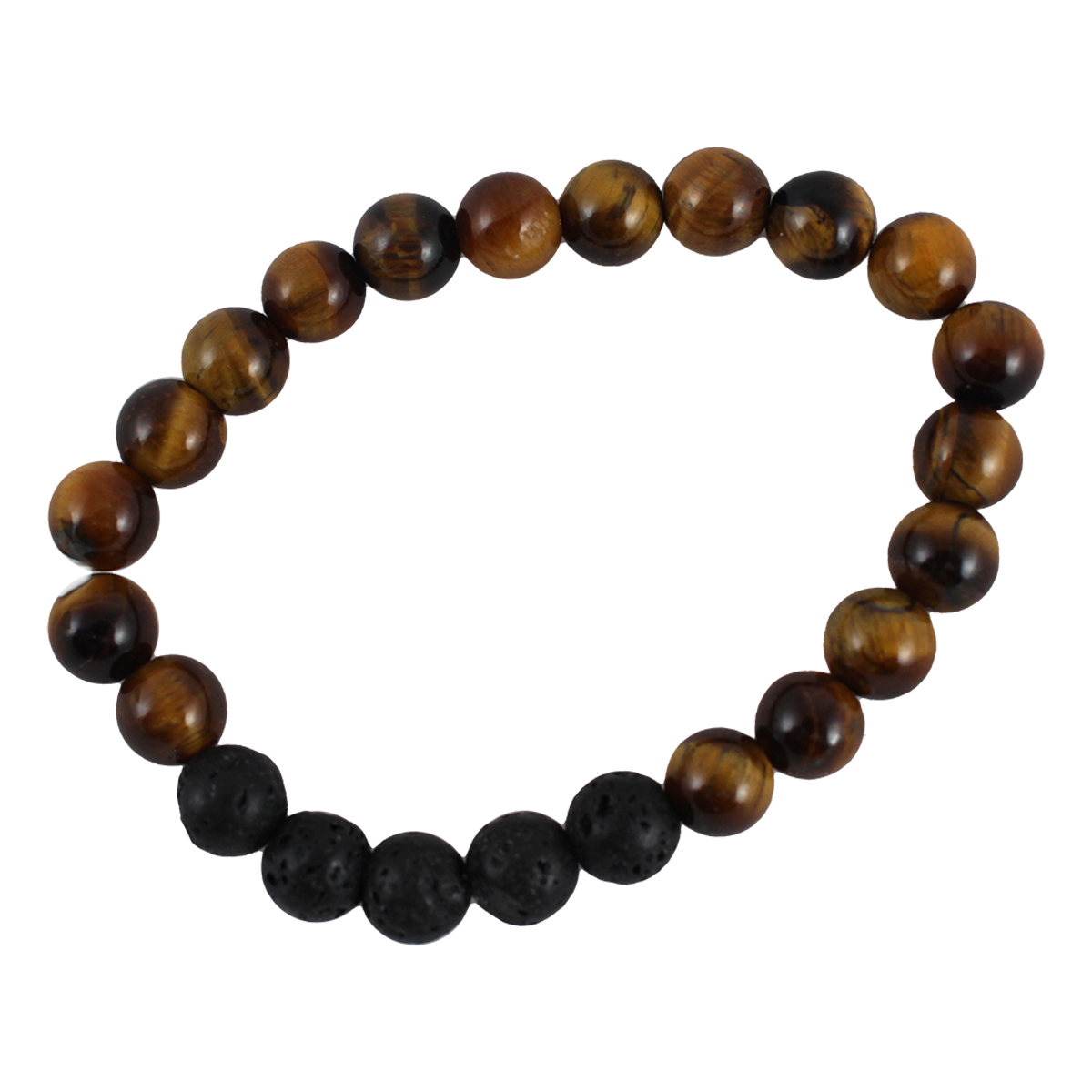 Tiger Eye bracelet with lava stone beads